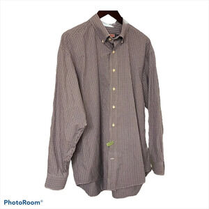 Vineyard Vines Mens Blue gingham check plaid dress shirt Large whale buttondown